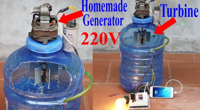 Μετατρέψτε το πλαστικό μπουκάλι των 5 λίτρων σε μια απλή και δημιουργική μόνιμη γεννήτρια υδροστροβίλου 220 V